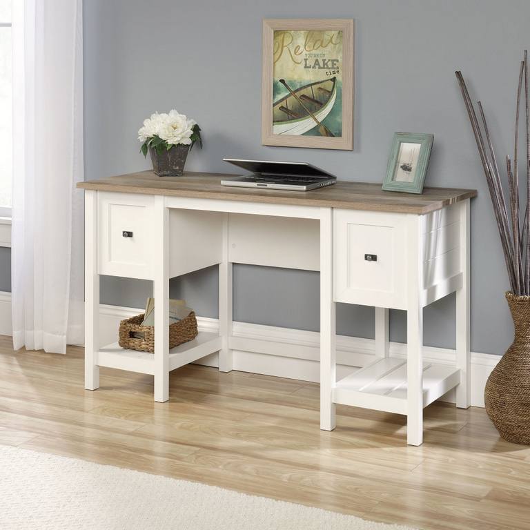 Shaker Style Desk Soft White Small Office Waterfront Warehouse