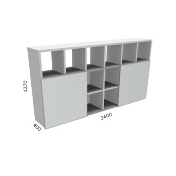 NL1256 with two sliding white glass doors