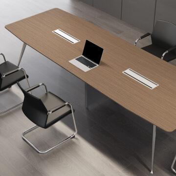NEXT DAY DELIVERY. Hanson Boardroom Table/Meeting Table Walnut with Chamfered edging 3.2m