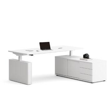 Height Adjustable Executive Desk with Credenza